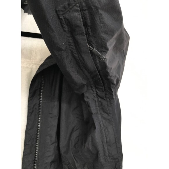 SOLD!!  Marmot Small Membrain Black Hooded Jacket Zipper Pockets Damaged Lining - Picture 6 of 14